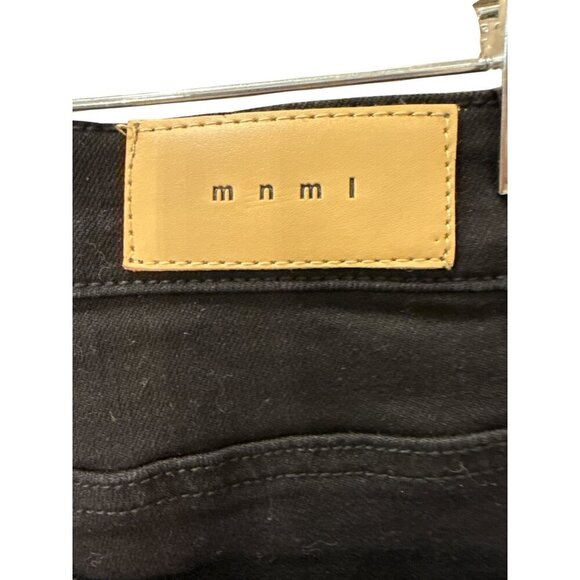 MNML X597 Paneled Skinny Stacked Distressed Denim Black Size 30 RN 139488 EUC - Picture 5 of 6